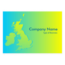 British Isles Shaded Blue to Yellow Business Cards