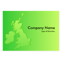 British Isles Shaded Green to Green Business Card