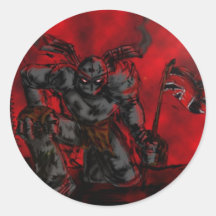 British Knight Round Stickers