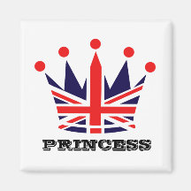 British Princess Crown Fridge Magnets