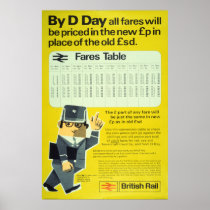 British Rail D-Day - Fares Table Posters