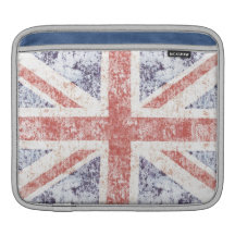 British red phone booths on Union Jack background Sleeve For iPads
