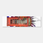 British Red Telephone Box Art Bumper Stickers