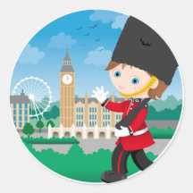 British Royal Guard Round Sticker