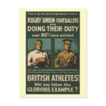 British rugby, football players call for duty post cards