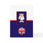 British Rugby Teddy Bear Greeting Card