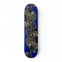 British silver coins skate board