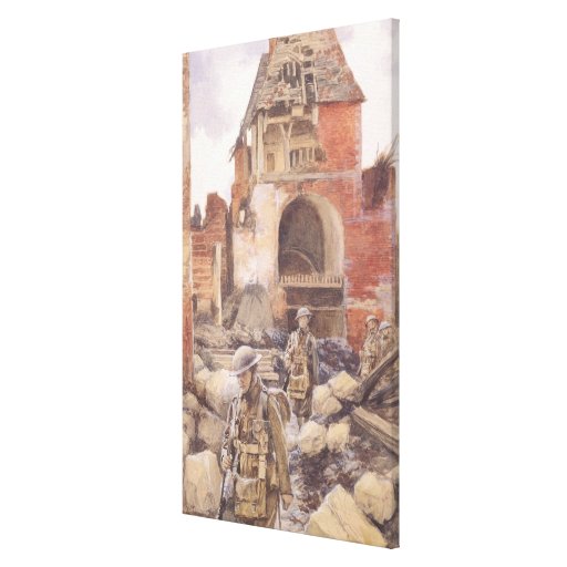 British Soldiers in the Ruins of Peronne, 1917 Gallery Wrapped Canvas