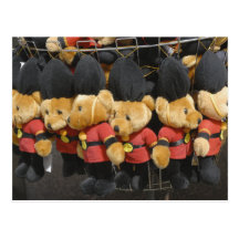 British Teddy Bear Guardsmen Postcard