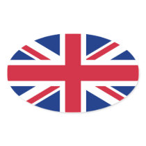 British Union Jack Oval Stickers