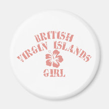 British Virgin Islands Pink Girl Fridge Magnet