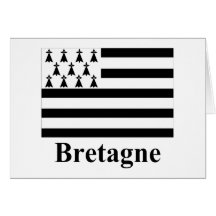 Brittany Flag with Name in French Card