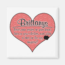 Brittany Paw Prints Dog Humour Refrigerator Magnet