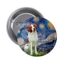 Brittany Spaniel 3 - Starry Night Buttons