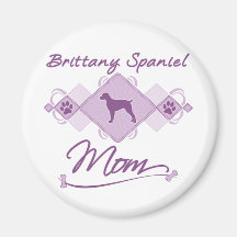Brittany Spaniel Mom Refrigerator Magnet