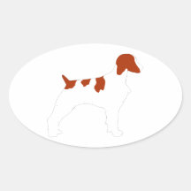 brittany spaniel oval sticker