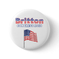 Britton Patriotic American Flag 2010 Elections Button