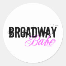 Broadway Babe Round Stickers