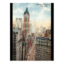 Broadway Downtown NYC Vintage 1913 Post Card
