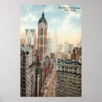Broadway Downtown NYC Vintage 1913 Poster