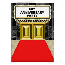 Broadway Marquee Red Carpet 60 th Anniversary Card