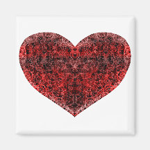 Brocade Heart Fridge Magnets