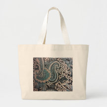 Brocard bleu et argenté de Paisley Sac