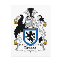 Brocas Family Crest Post Cards
