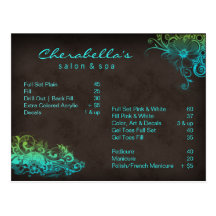 Brochure florale de carte postale de spa de salon