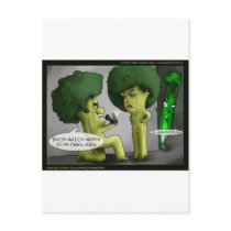 Brocolli Bride Funny Cards Tees Mugs & Gifts Post Card