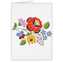Broderie de Kalocsa - art populaire hongrois Carte