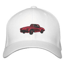 BRODERIE - voiture classique - rouge Chapeaux Brodés