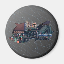 Broken Electronics Refrigerator Magnet