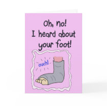 Broken Foot Get Well Soon Funny Paper Card