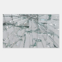 Broken Glass Background Rectangle Sticker