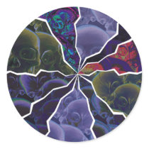 Broken Glass Skulls Design Sticker