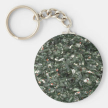 Broken green glass texture key chains