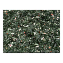 Broken green glass texture postcard