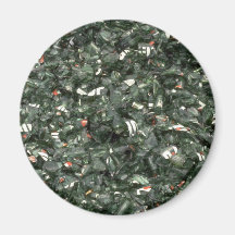 Broken green glass texture refrigerator magnets