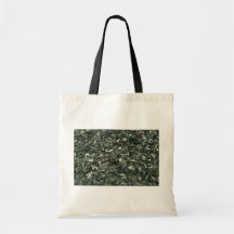 Broken green glass texture tote bags