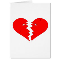 Broken Heart Face Greeting Card