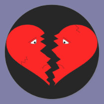 Broken Heart Face stickers