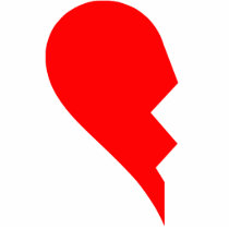 Broken heart left piece (find the other half) cut outs