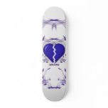 Broken Heart & Tribal Artwork: Blue: Skateboard