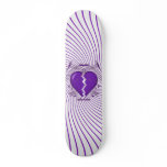 Broken Heart & Tribal Artwork: Purple: Skateboard
