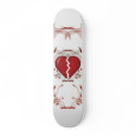 Broken Heart & Tribal Artwork: Red: Skateboard