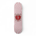 Broken Heart & Tribal Artwork: Red: Skateboard