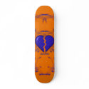 Broken Heart / Tribal Skateboard (orange & blue)