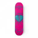 Broken Heart / Tribal Skateboard (purple & aqua)