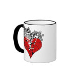 Broken Heart with Skulls Coffee Mugs